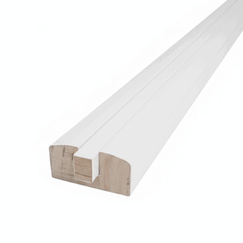 58 x 28mm White Primed Baserail Grooved for Glass or Metal