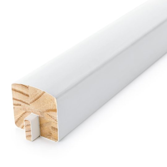58 x 58mm White Primed Handrail Grooved for Glass or Metal