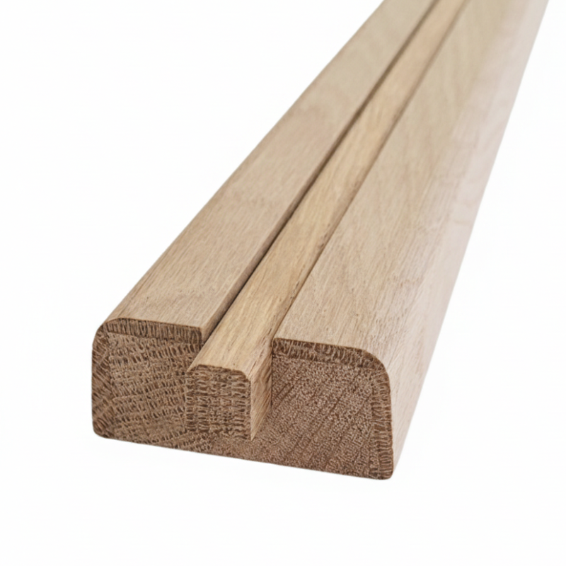 61 x 28mm Baserail Engineered Oak Grooved for Glass or Metal